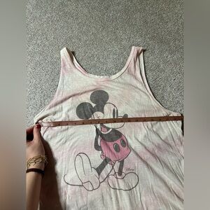 Large Disney Junk Food Pink Tie Dye Mickey Graphic Tank
